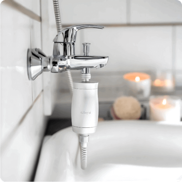 Filtre de douche Gloya anti-chlore et anti-calcaire en aluminium